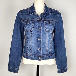 Artisan NY Women's Button Up Jean Jacket Blue Denim Fade Size M